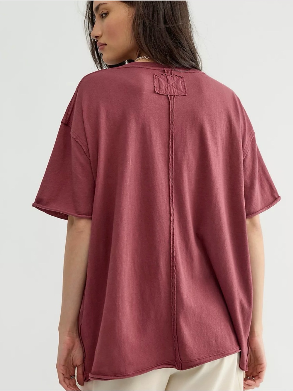 We The Free Washed Mauve Boxy Short Sleeve Tee